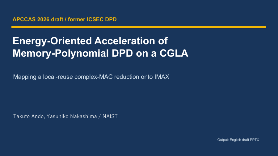 メモリ多項式DPDのCGLA実装 — PDF